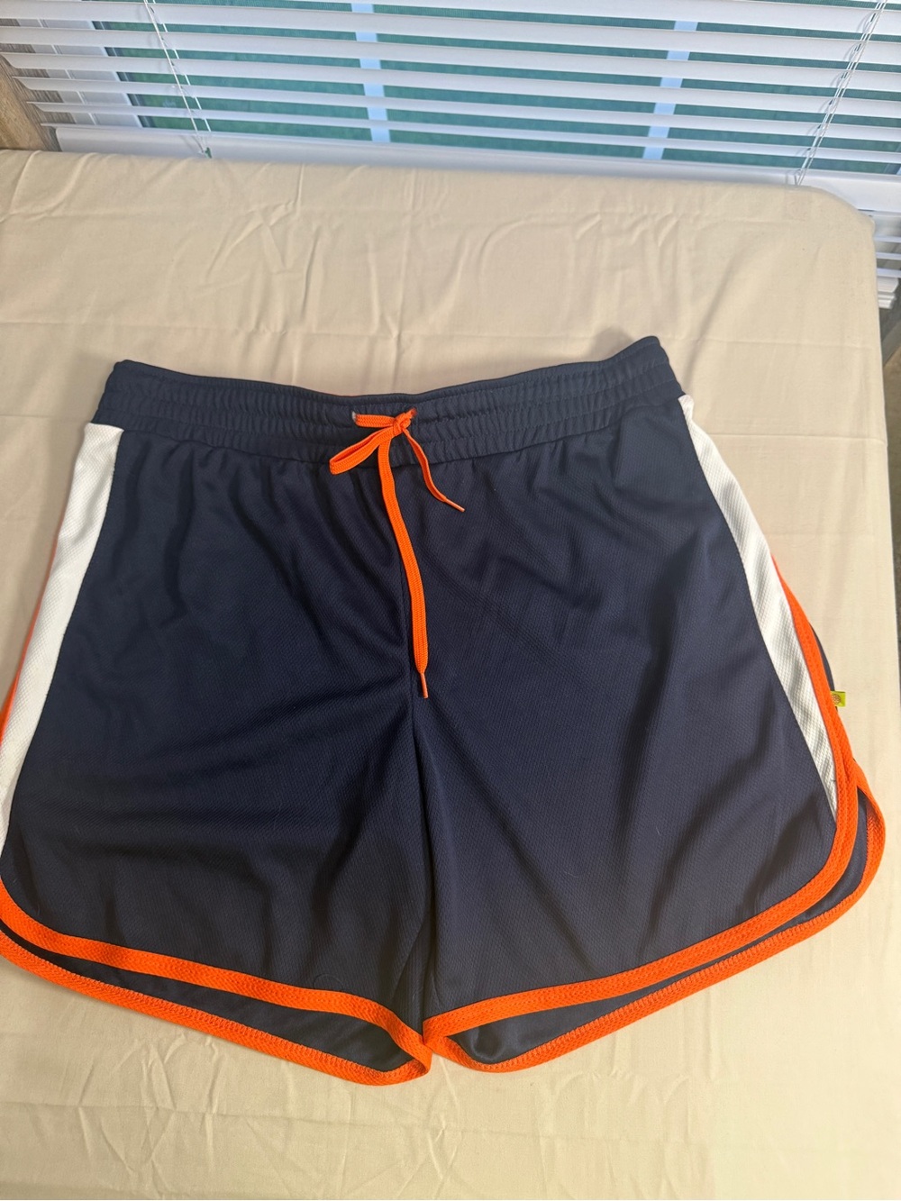 made for life Orange and Navy Athletic Shorts